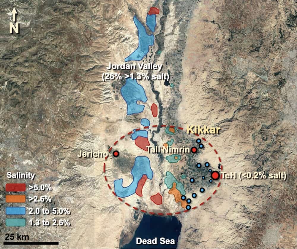 Tall el-Hammam, Sodom and Gomorrah salinity levels.